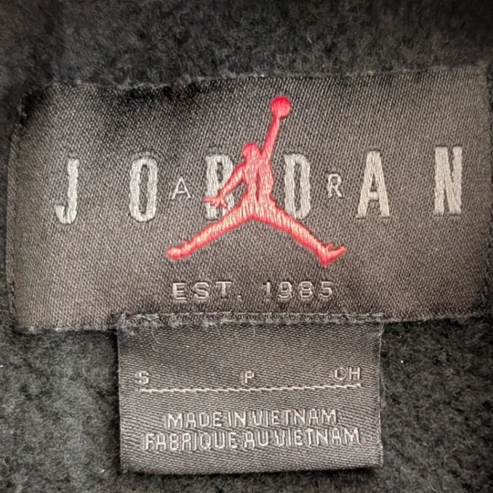 Air JORDAN Essentials Black Graphic Logo Pullover Hoodie‎ Sweatshirt Sz S Nike